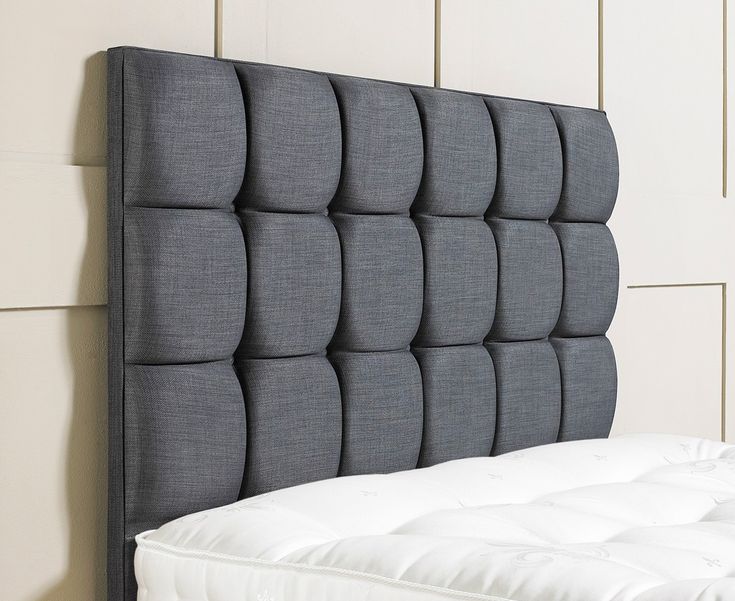 Austin Cube Design Brushed Cotton Floor Standing Divan Bed Headboard