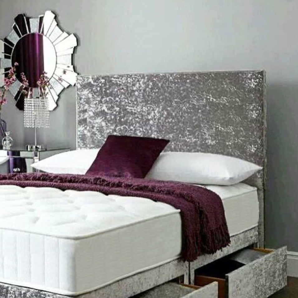 Darius House Crushed Velvet Quilted Divan with Mattress Options