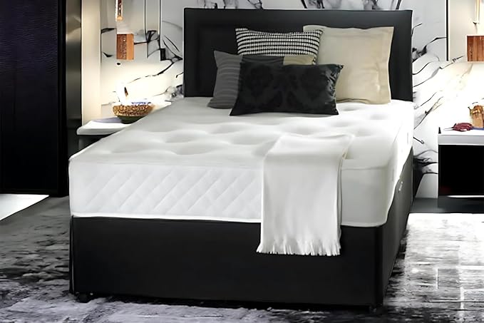 Hilliard Leather Divan Bed with Spring Memory Foam Mattress