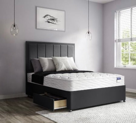 Snug Sleep Velvet Divan Set + Matching Headboard and Memory Foam Mattress