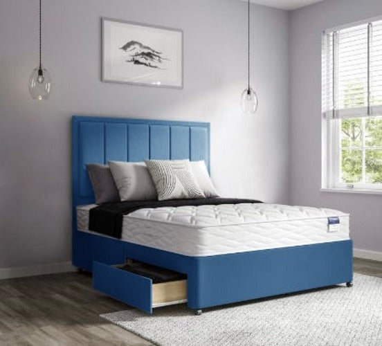 Snug Sleep Velvet Divan Set + Matching Headboard and Memory Foam Mattress