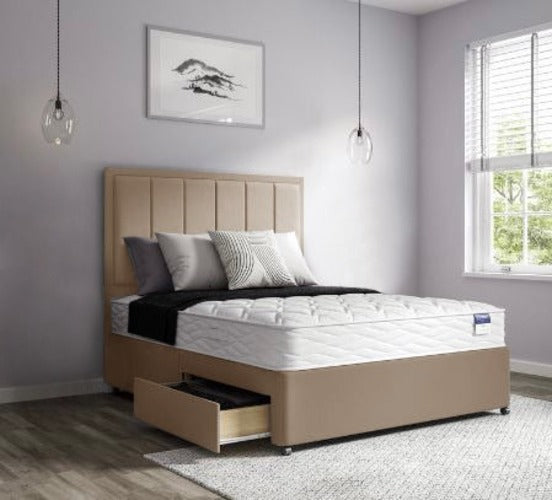 Snug Sleep Velvet Divan Set + Matching Headboard and Memory Foam Mattress