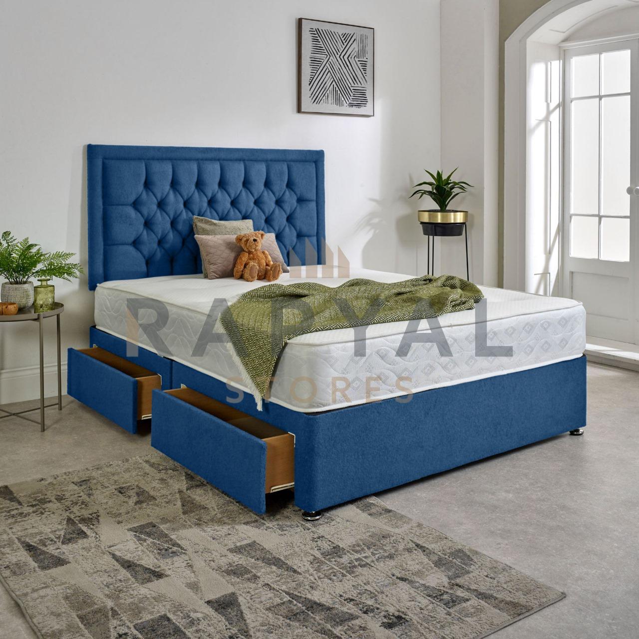 Fraser Luxury Divan Bed Set with Designer Headboard