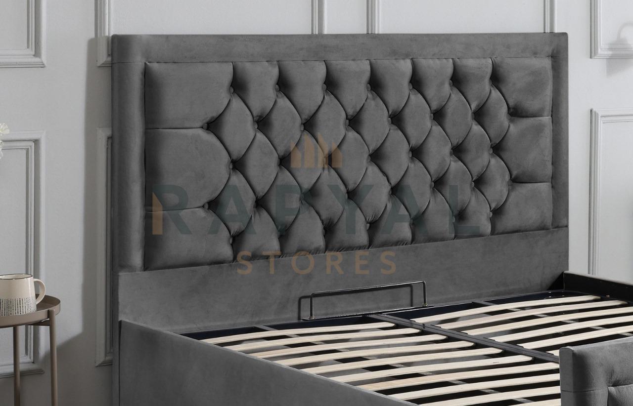 Steel Plush Rio Chesterfield Plush Velvet Bedstead