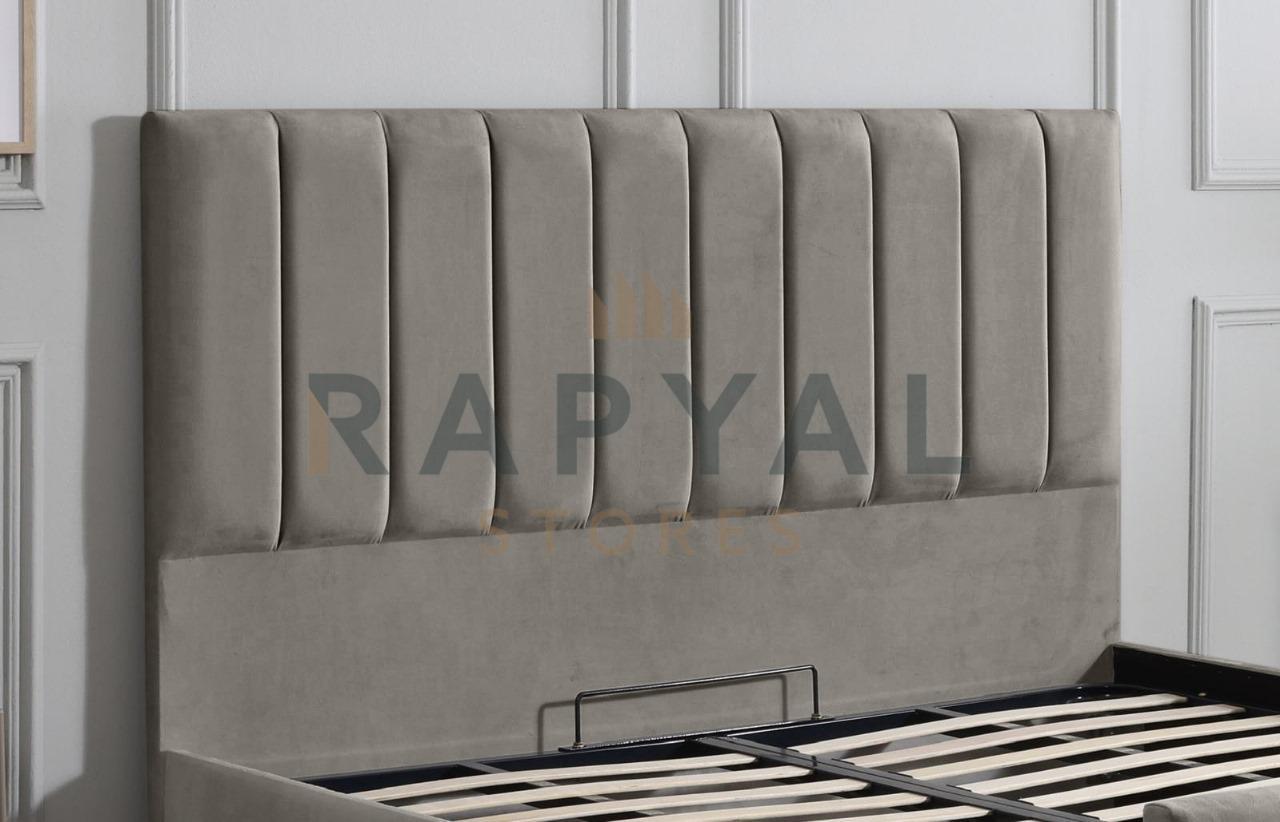 Silver Plush Vegas Lined Plush Velvet Bedstead