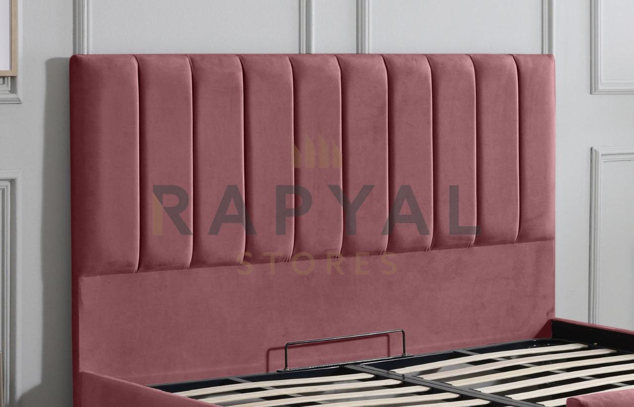 Pink Plush Vegas Lined Plush Velvet Bedstead