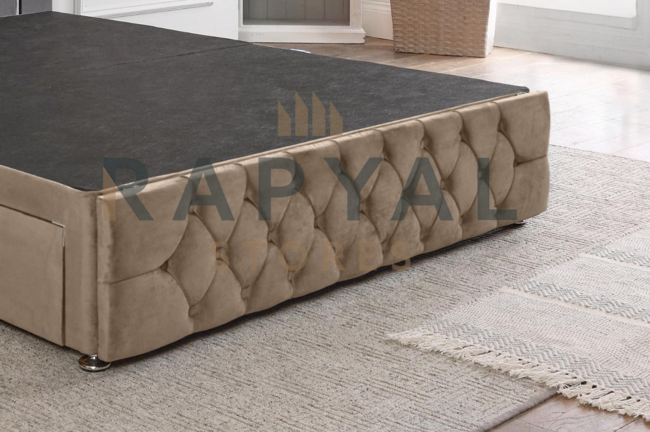 Tristan Divan Bed Set with Tall Button Headboard and Footboard