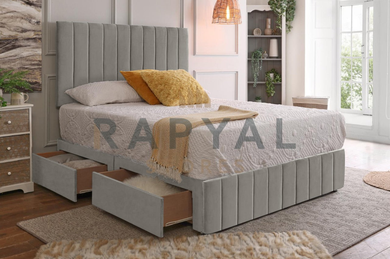 Stourton Divan Bed Set with Tall Button Headboard and Footboard