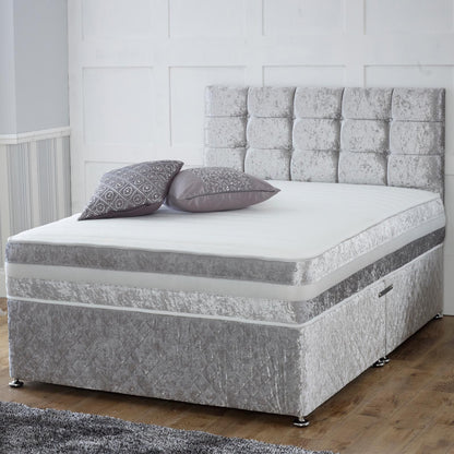 Marcus House Crushed Velvet Divan with 3D Airflow Spring Memory Mattress