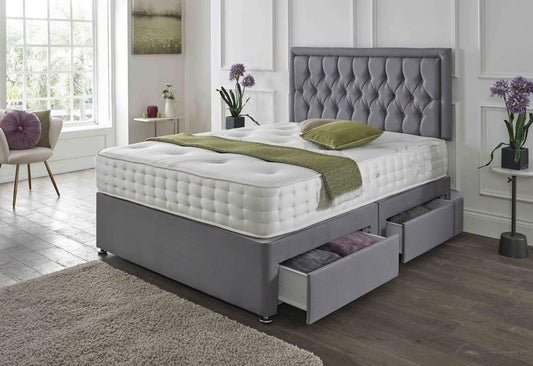 Windsor Divan Bed Set with Button Headboard
