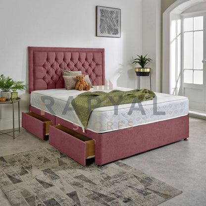Fraser Luxury Divan Bed Set with Designer Headboard