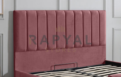 Pink Plush Vegas Lined Plush Velvet Bedstead