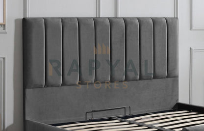 Steel Plush Vegas Lined Plush Velvet Bedstead
