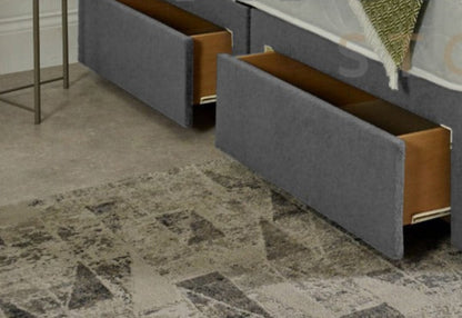 Cassius Reinforced Divan Bed Set with Cube Button Designer Headboard